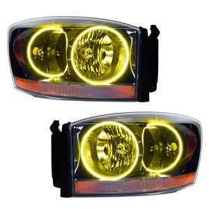 Dodge Ram Headlight Assemblies - ORACLE Lighting - ColorSHIFT w/ BC1 Controller - Black - 2006
